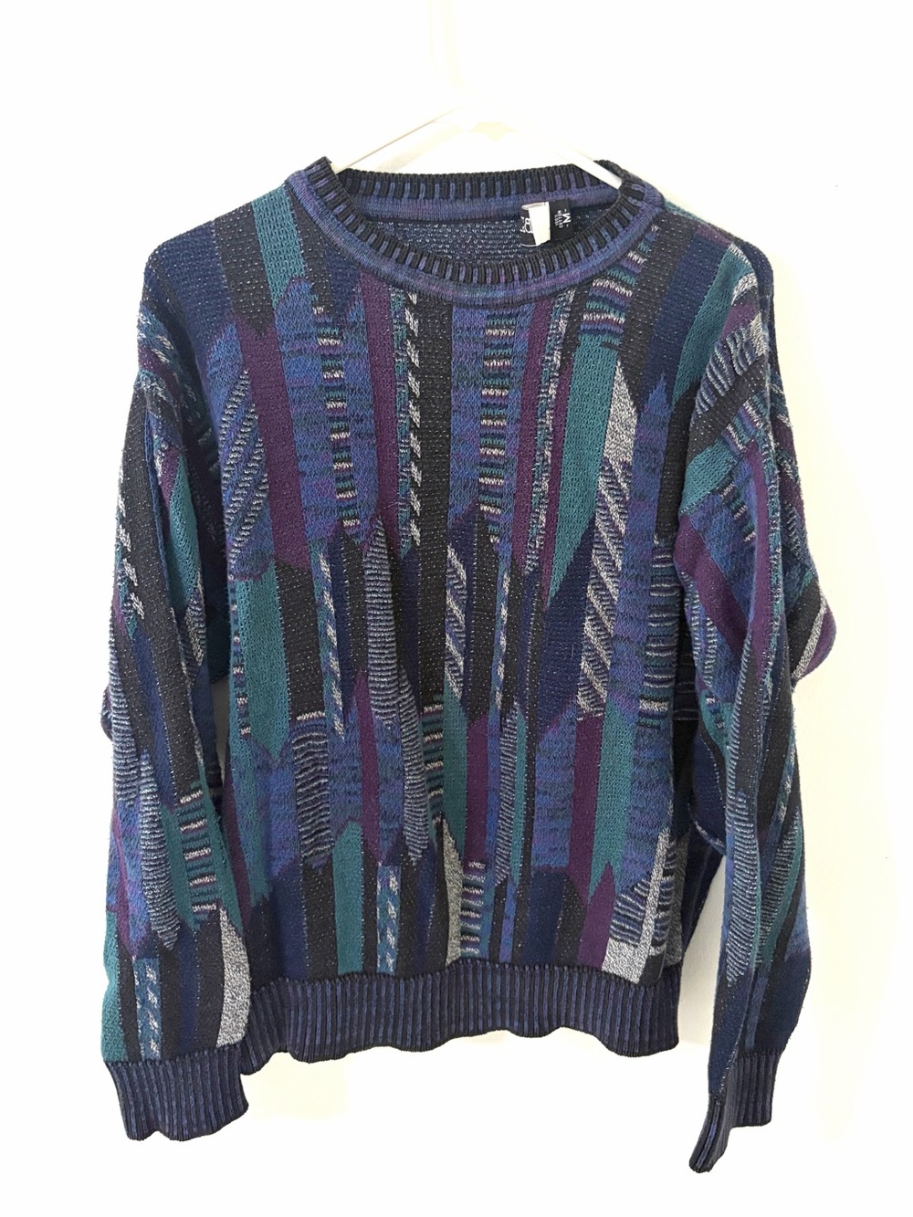 Vintage 90’s Bellagio Knit Pullover Sweater with Abstract Pattern, Size: Medium